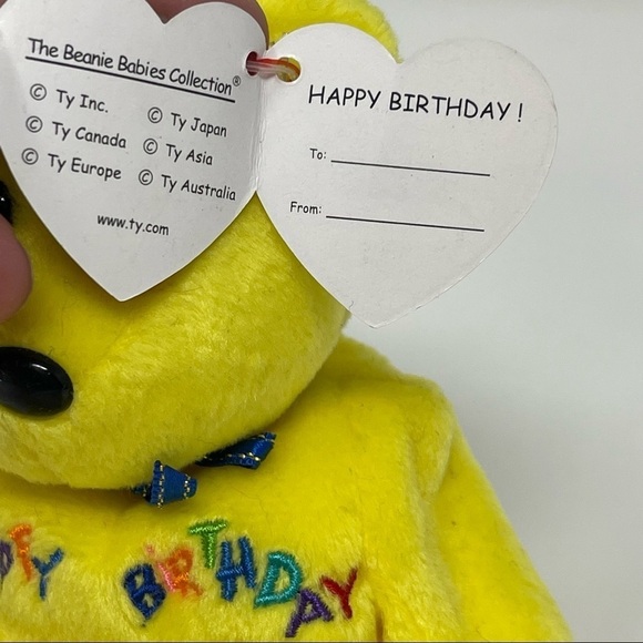 Ty Beanie Baby Happy Birthday Yellow - Picture 6 of 8